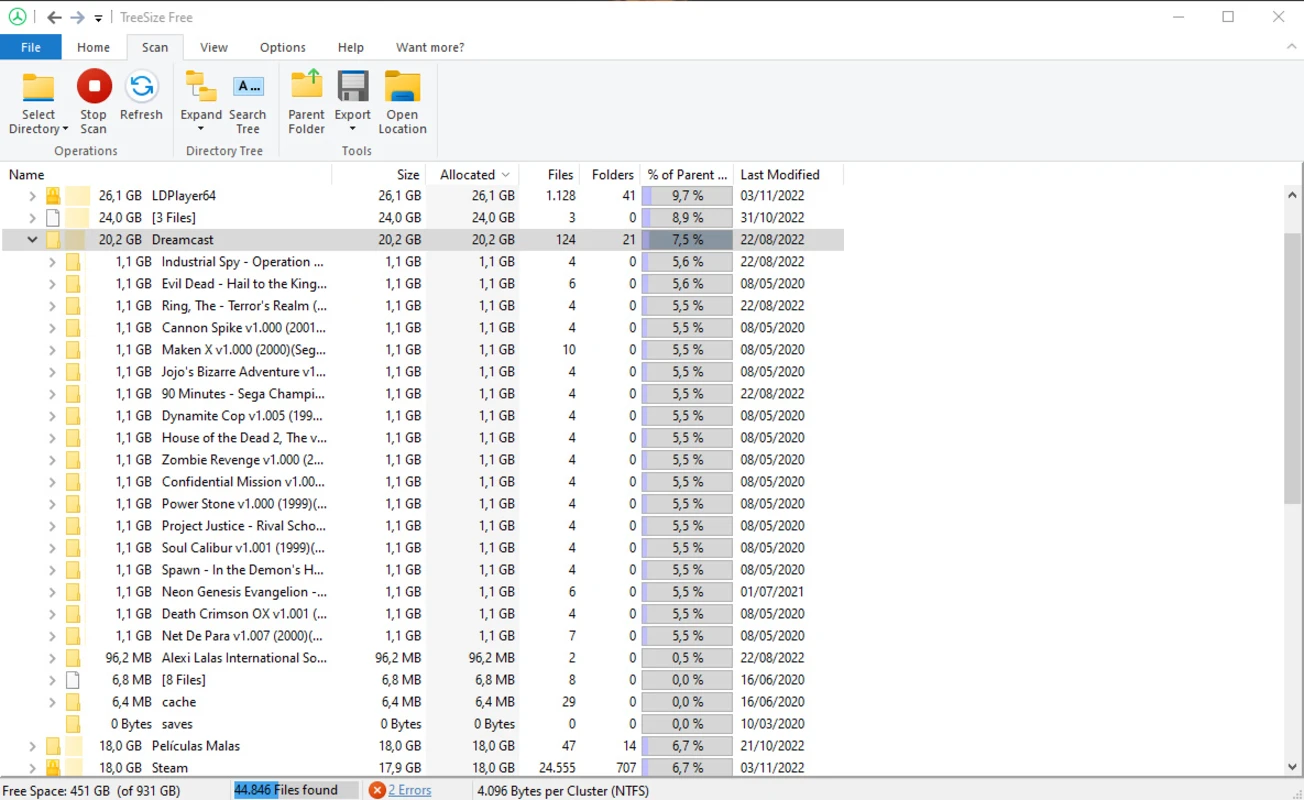 TreeSize Pro interface